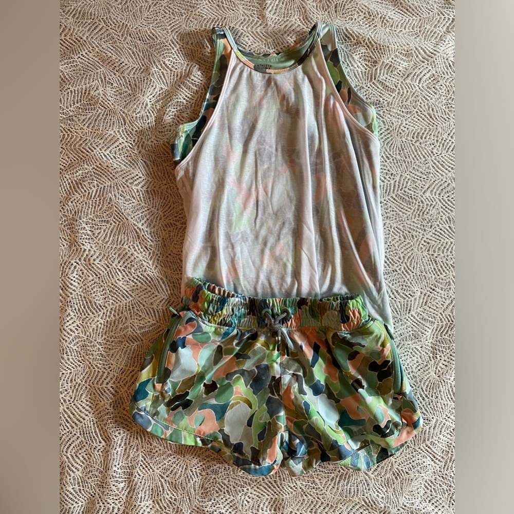 Athleta Girl Mosaic Camo Raleigh Green (L/12)